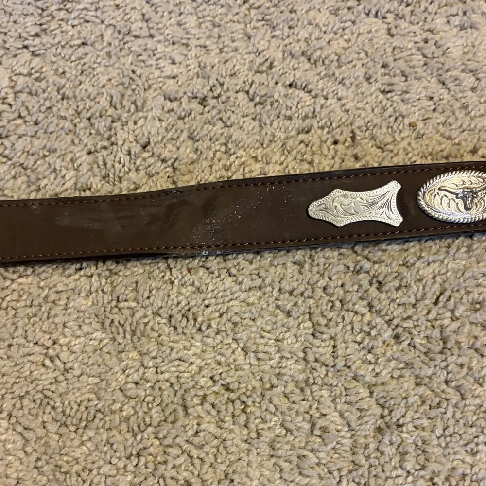Brown Kids Belt with Silver Accents